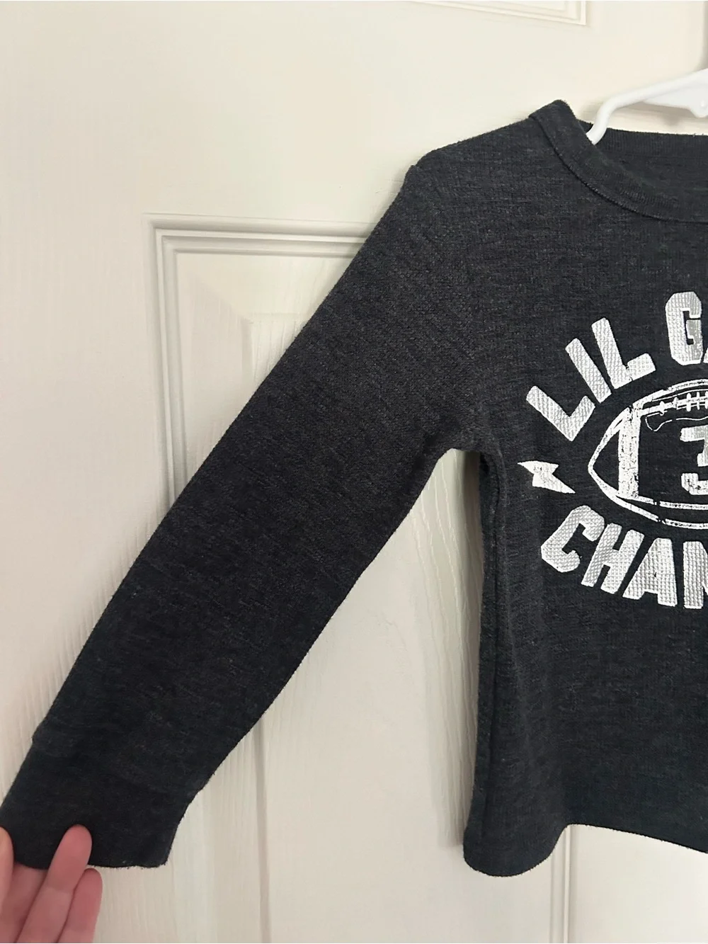 Toddler Boys, The Children's Place, Charcoal Gray Long Sleeve Football Shirt